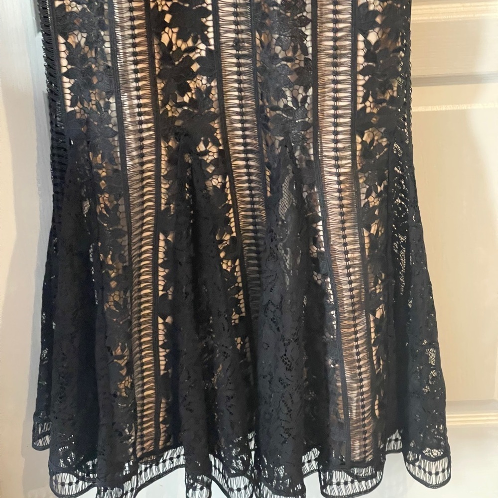 Saylor Black Lace Nude Lined Midi Dress Large NWT - Picture 5 of 8